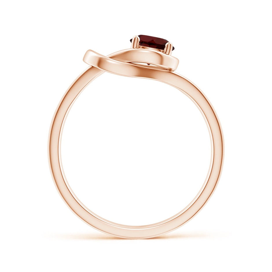 5mm AA Solitaire Garnet Infinity Knot Ring in Rose Gold side 199