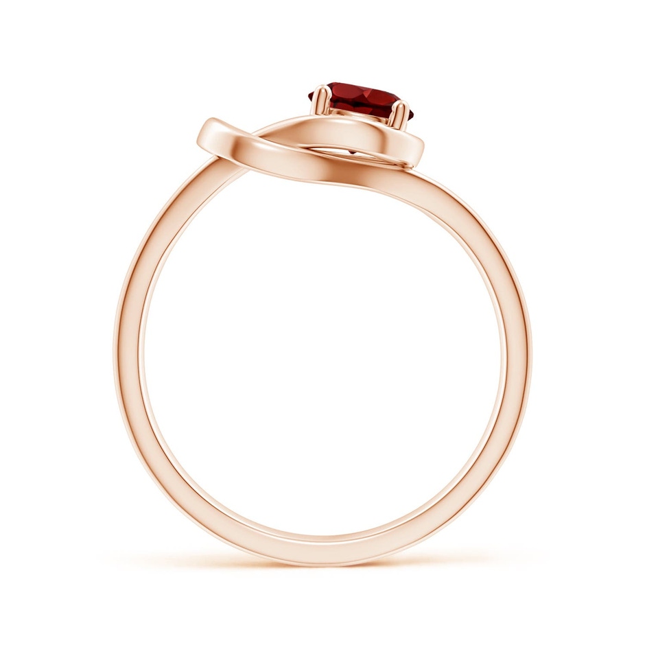 5mm AAAA Solitaire Garnet Infinity Knot Ring in Rose Gold side 199