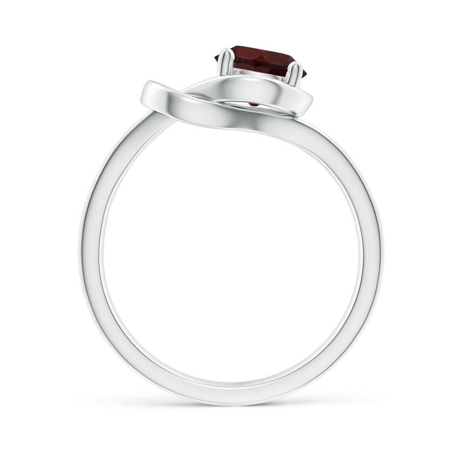 6mm A Solitaire Garnet Infinity Knot Ring in 18K White Gold side 199