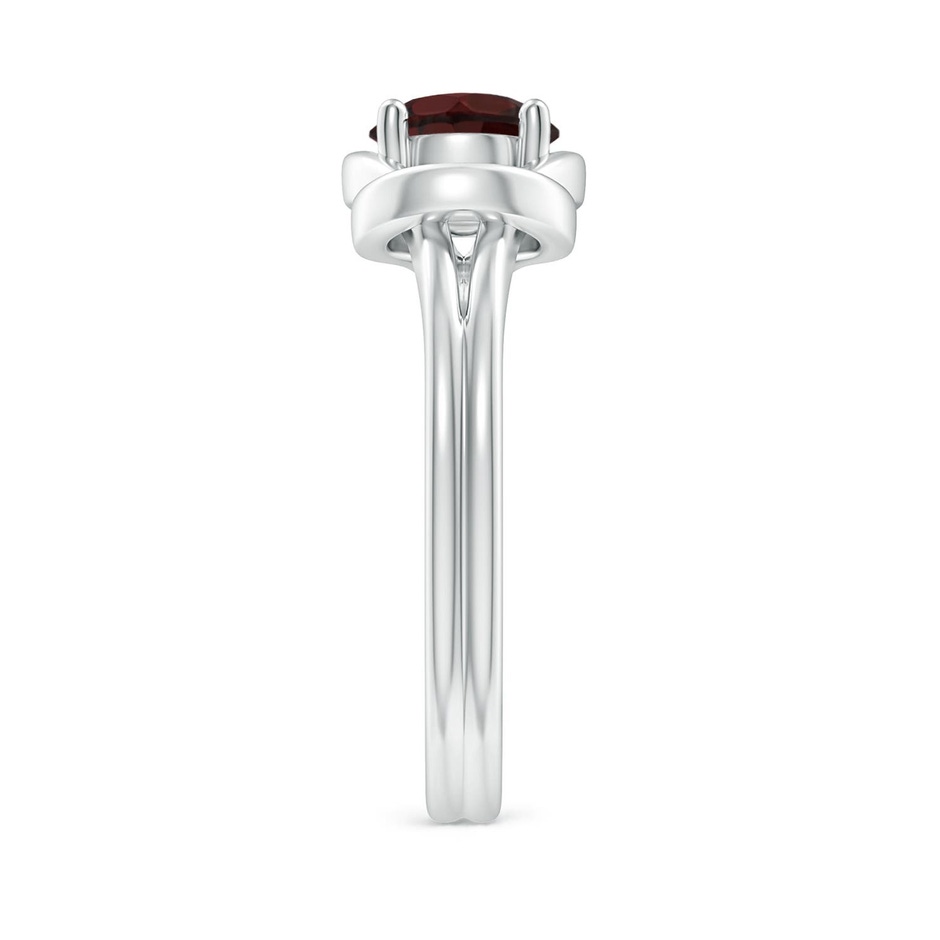 6mm A Solitaire Garnet Infinity Knot Ring in 18K White Gold side 299