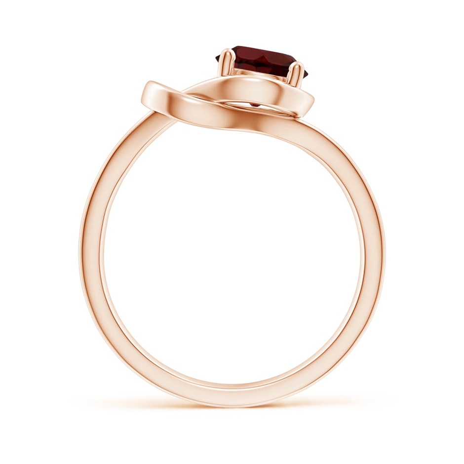 6mm AA Solitaire Garnet Infinity Knot Ring in 18K Rose Gold side 199