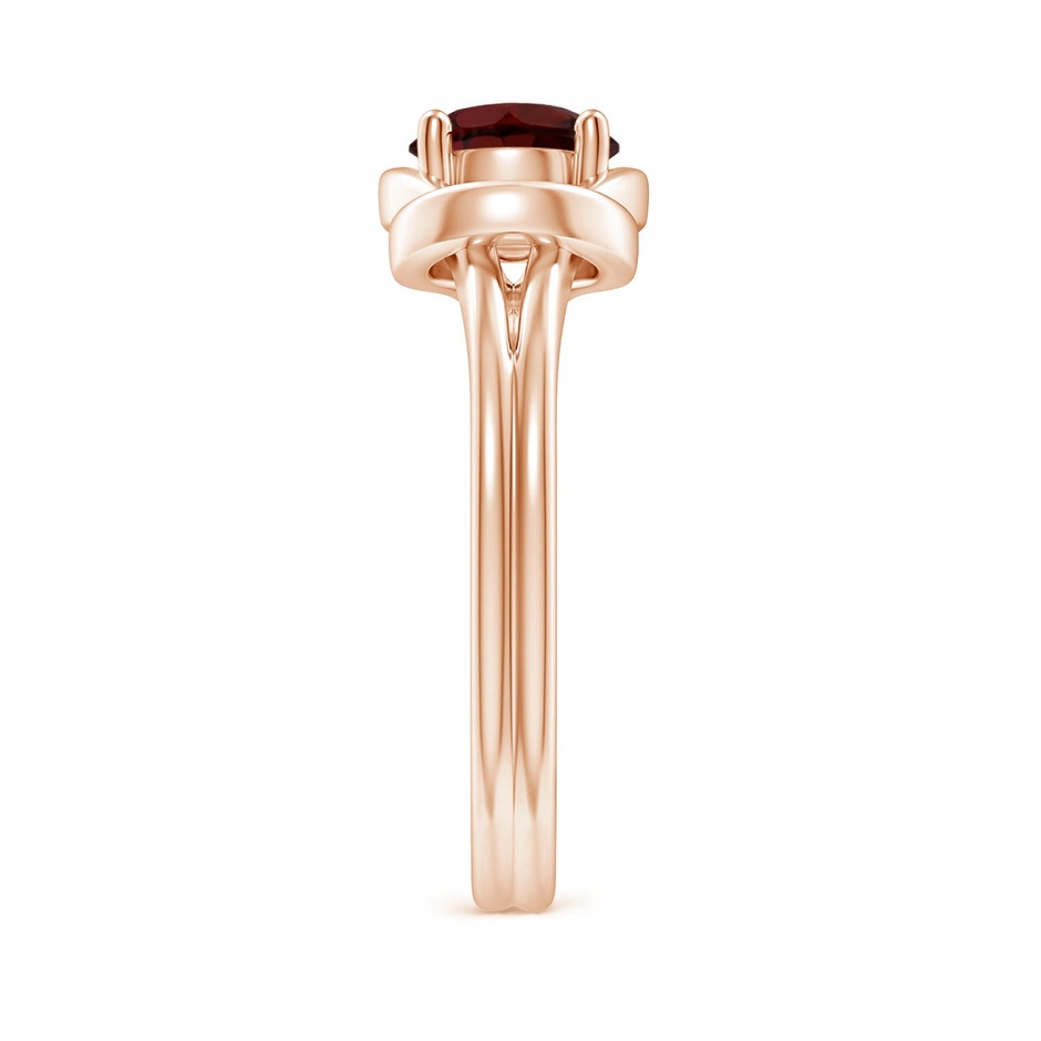 6mm AA Solitaire Garnet Infinity Knot Ring in 18K Rose Gold side 299