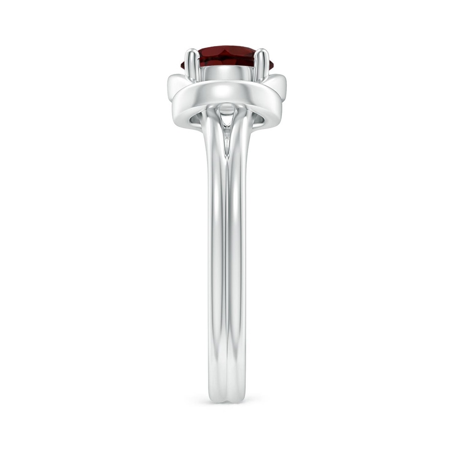 6mm AA Solitaire Garnet Infinity Knot Ring in S999 Silver side 299