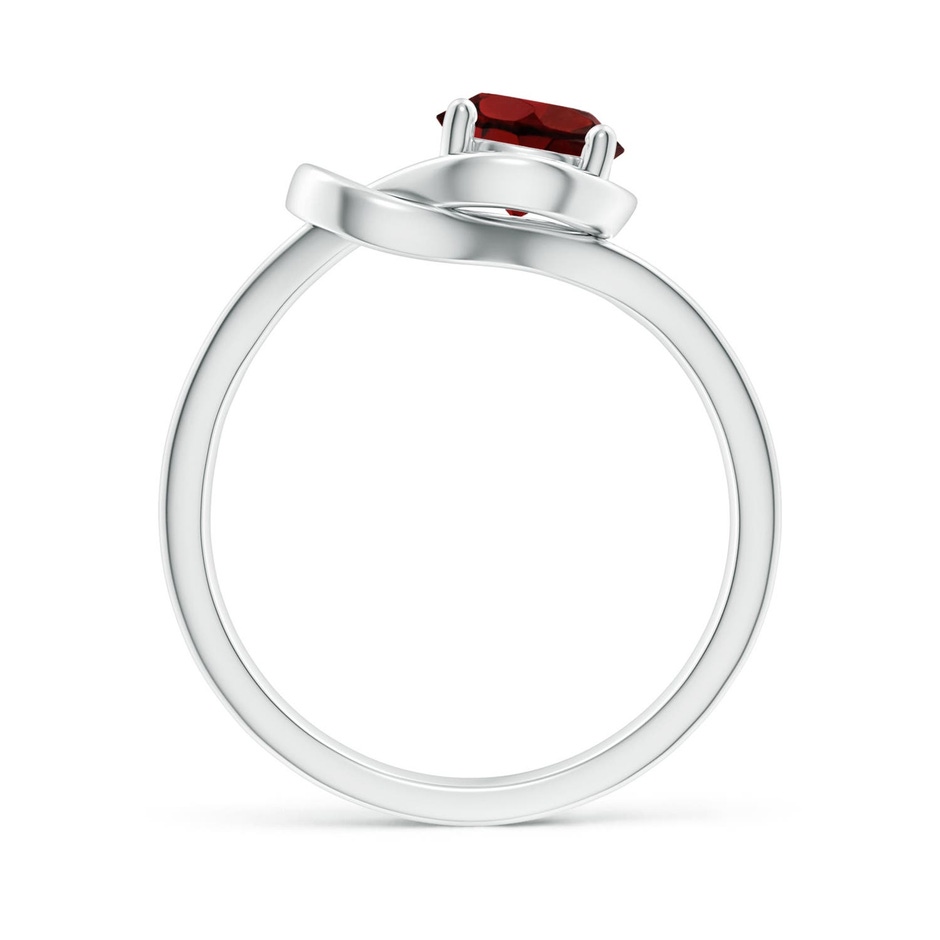 6mm AAA Solitaire Garnet Infinity Knot Ring in White Gold side 199