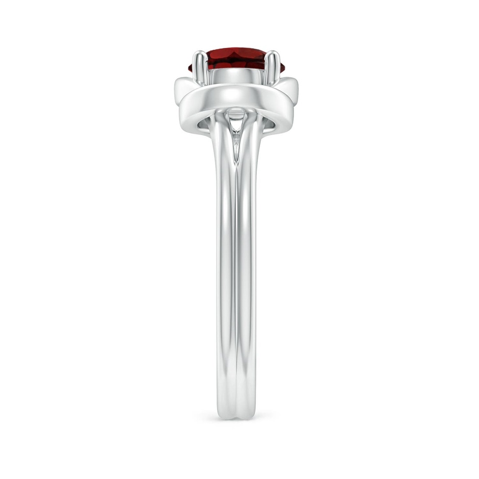 6mm AAA Solitaire Garnet Infinity Knot Ring in White Gold side 299