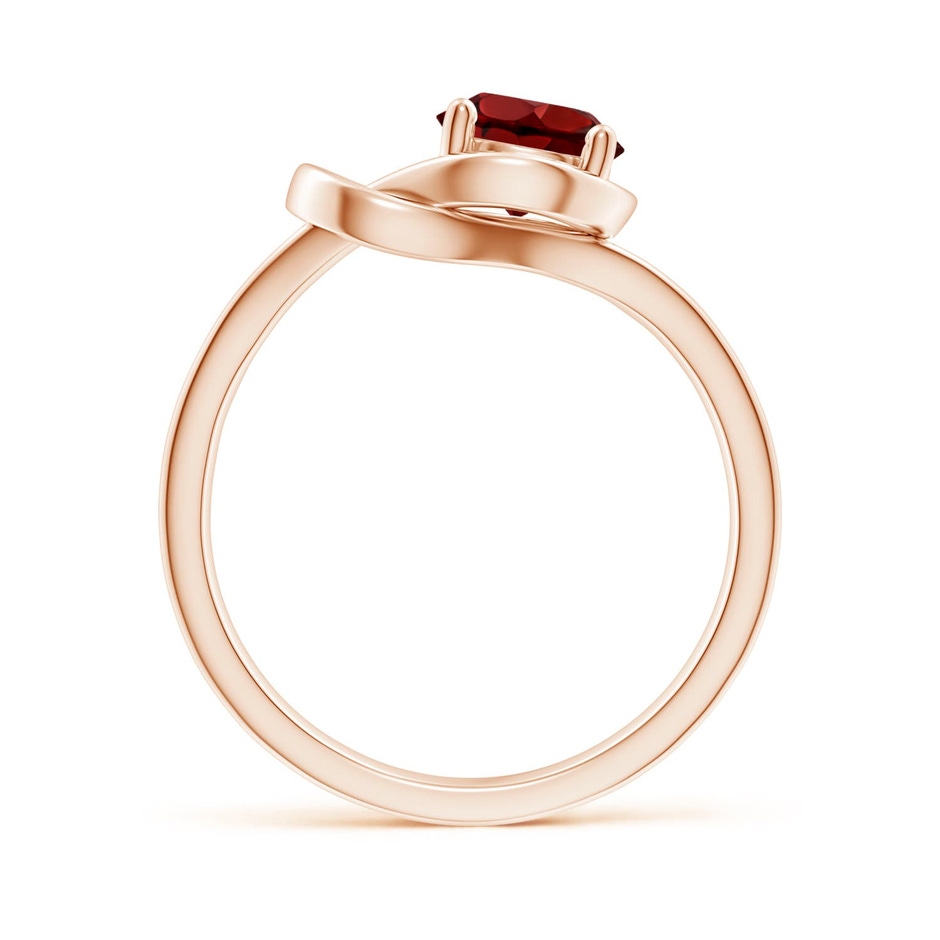 6mm AAAA Solitaire Garnet Infinity Knot Ring in Rose Gold side 199