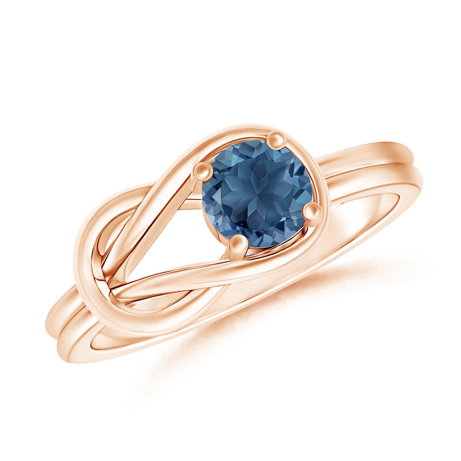 A - London Blue Topaz / 0.32 CT / 14 KT Rose Gold