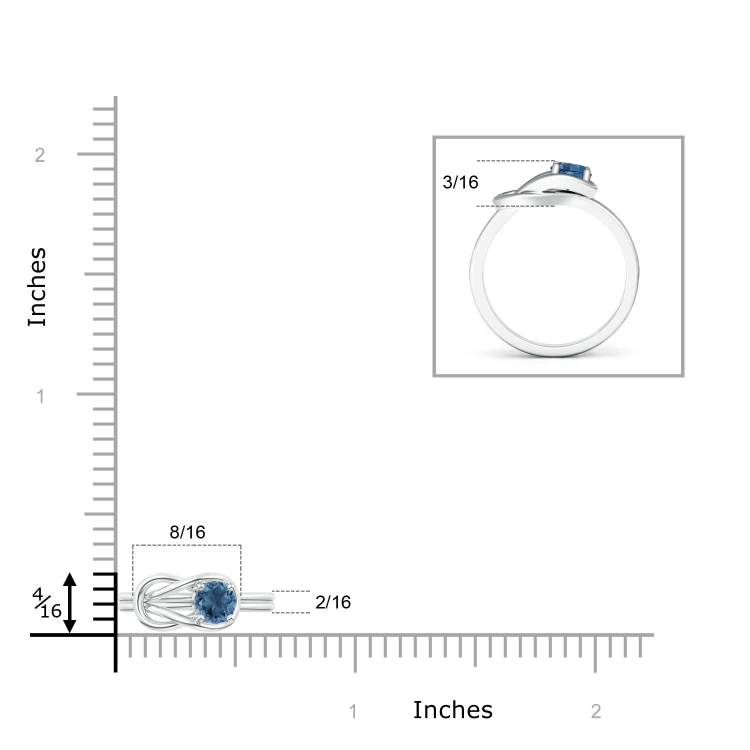 A - London Blue Topaz / 0.32 CT / 14 KT White Gold