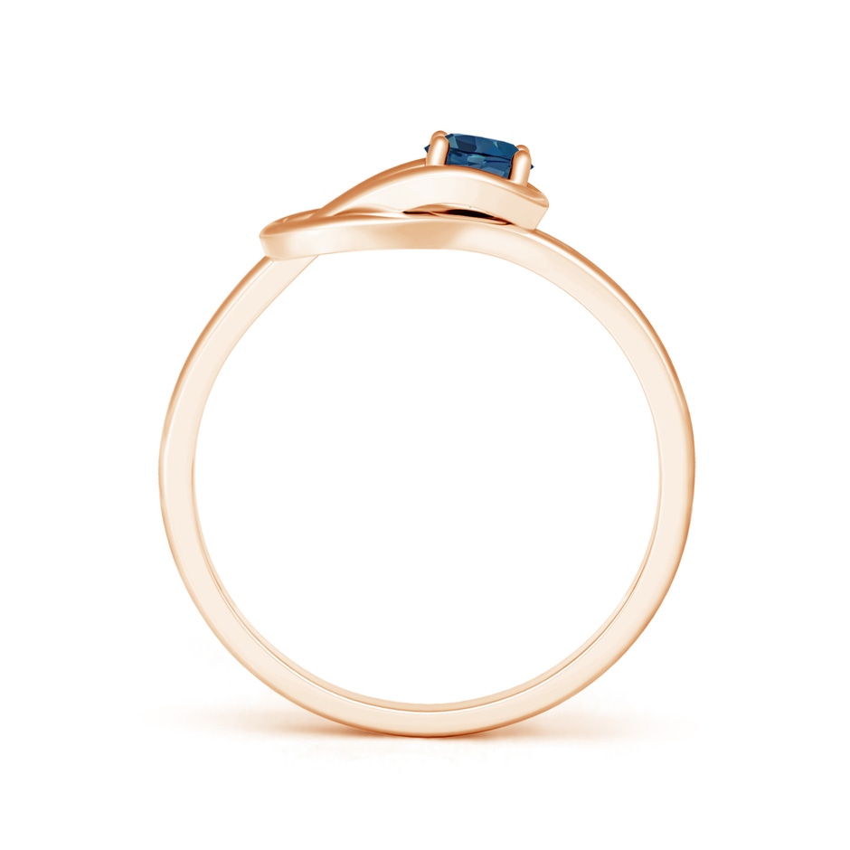 4mm AA Solitaire London Blue Topaz Infinity Knot Ring in Rose Gold product image