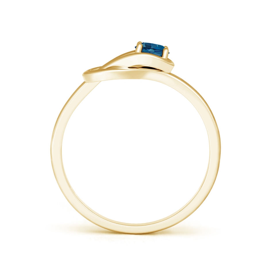 4mm AAA Solitaire London Blue Topaz Infinity Knot Ring in Yellow Gold product image