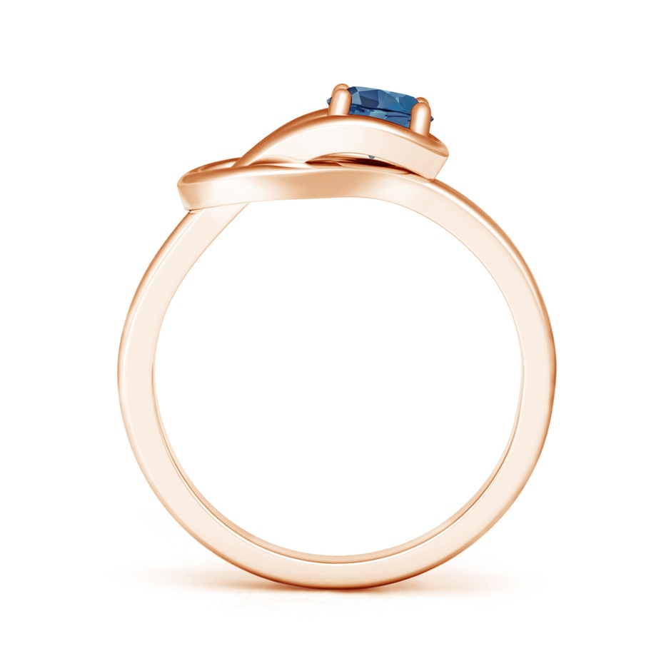 5mm A Solitaire London Blue Topaz Infinity Knot Ring in Rose Gold product image