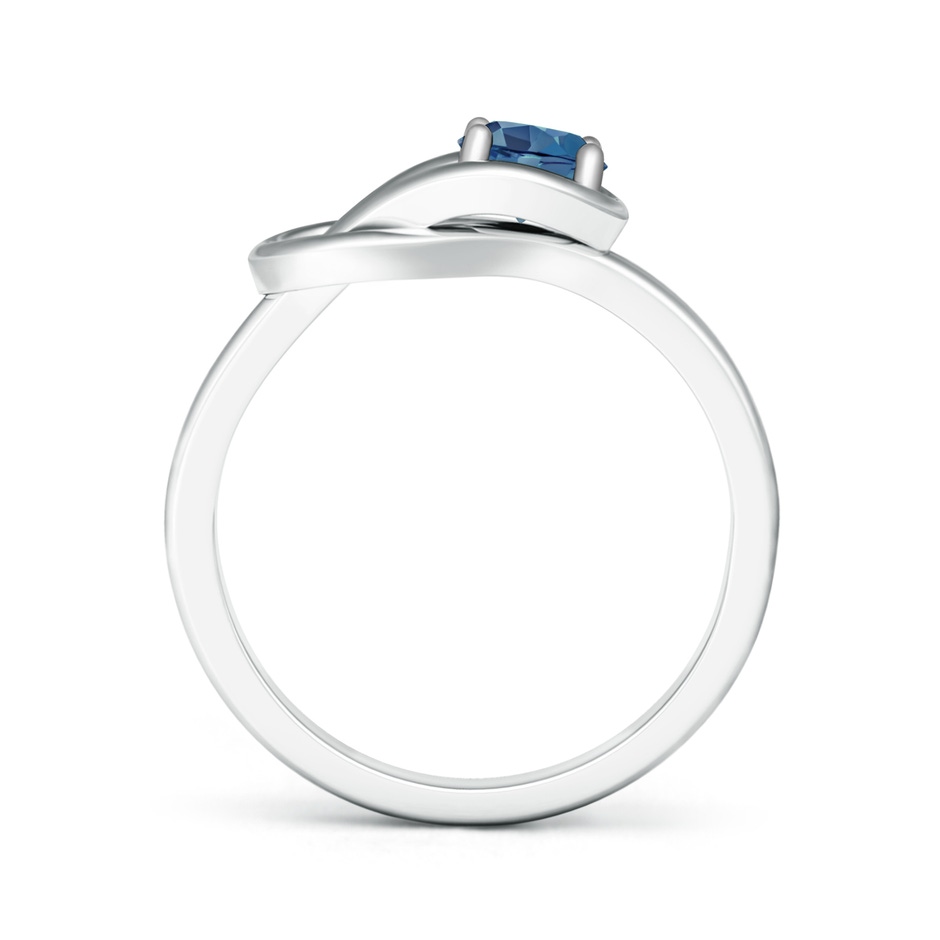 5mm A Solitaire London Blue Topaz Infinity Knot Ring in White Gold product image