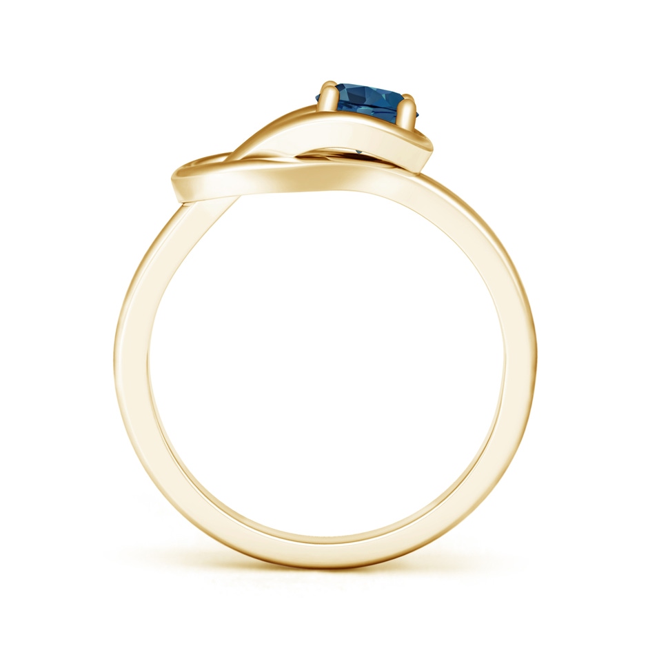5mm AA Solitaire London Blue Topaz Infinity Knot Ring in Yellow Gold product image