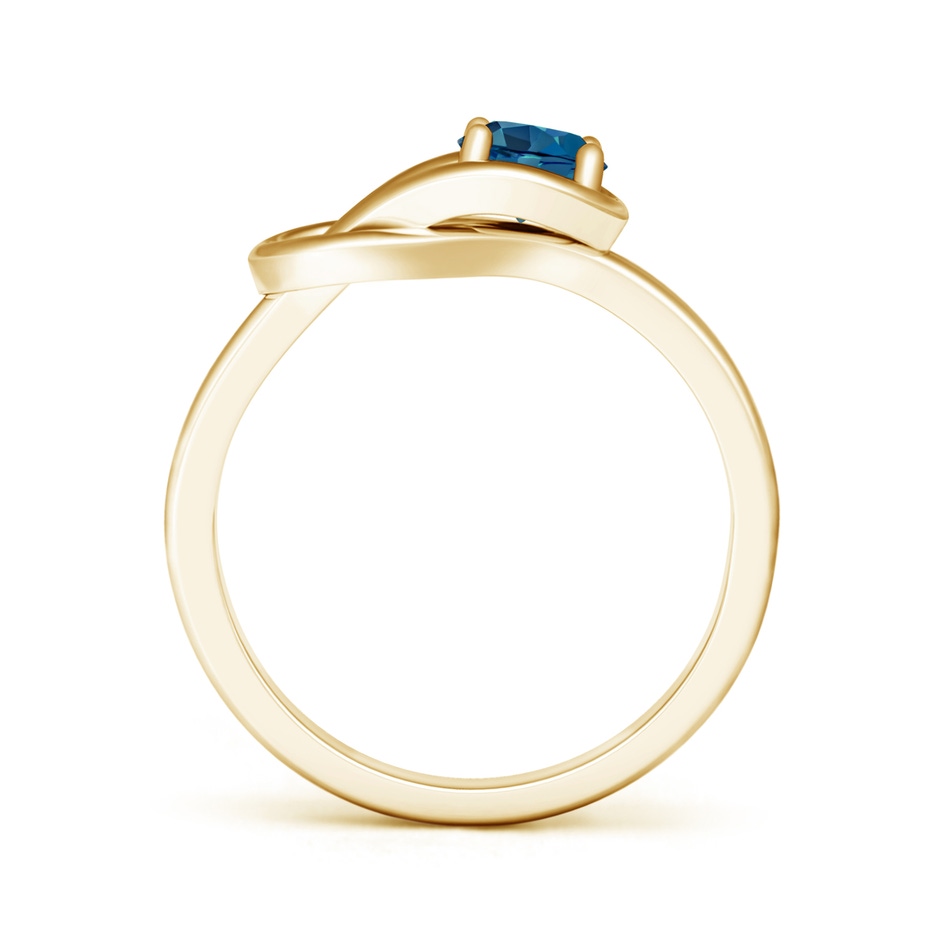 5mm AAA Solitaire London Blue Topaz Infinity Knot Ring in Yellow Gold product image