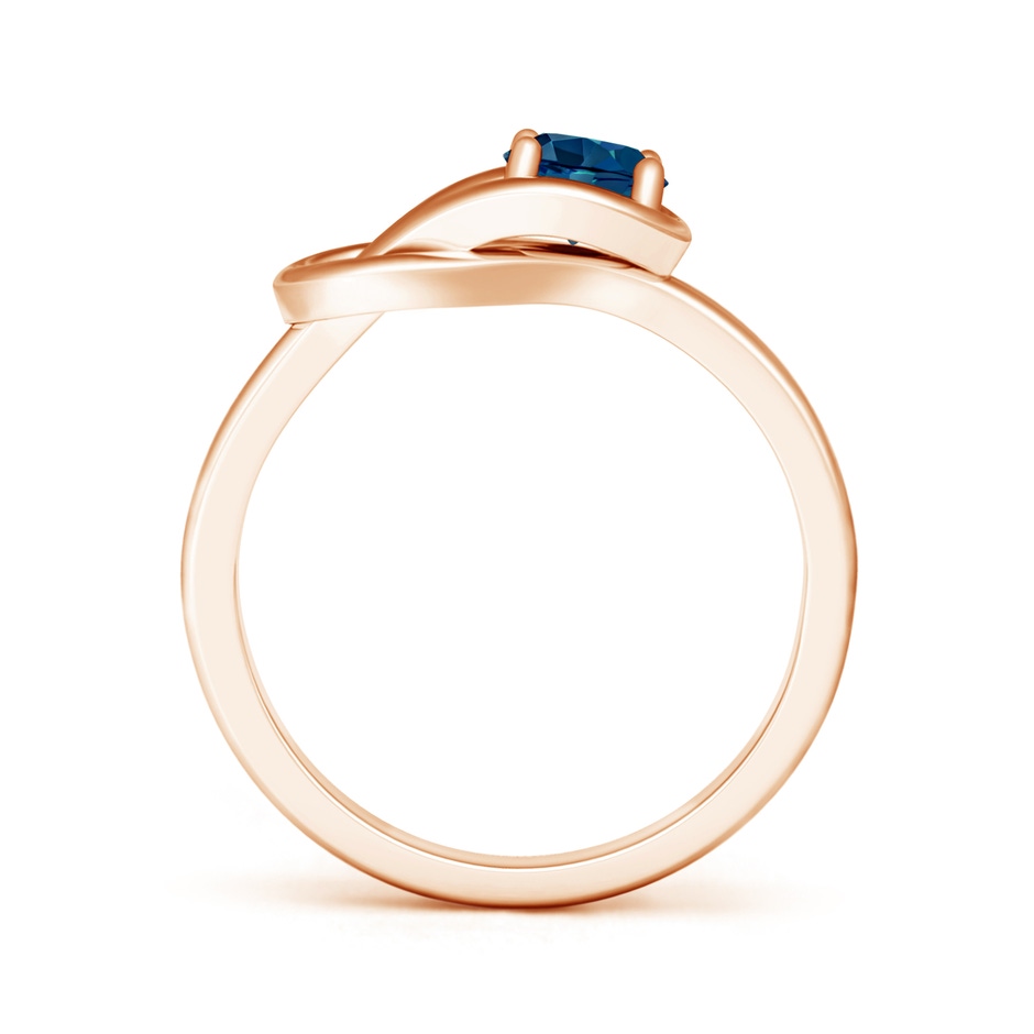 5mm AAAA Solitaire London Blue Topaz Infinity Knot Ring in Rose Gold product image