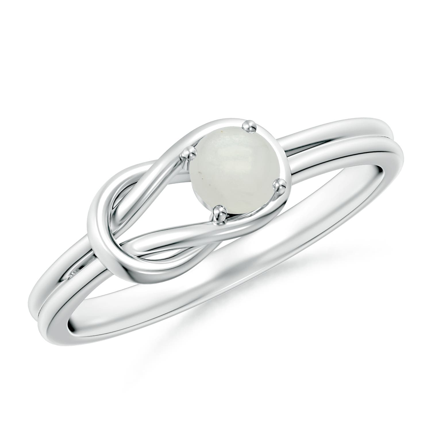 A - Moonstone / 0.24 CT / 14 KT White Gold