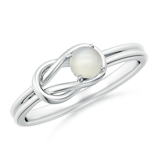 4mm AAA Solitaire Moonstone Infinity Knot Ring in White Gold