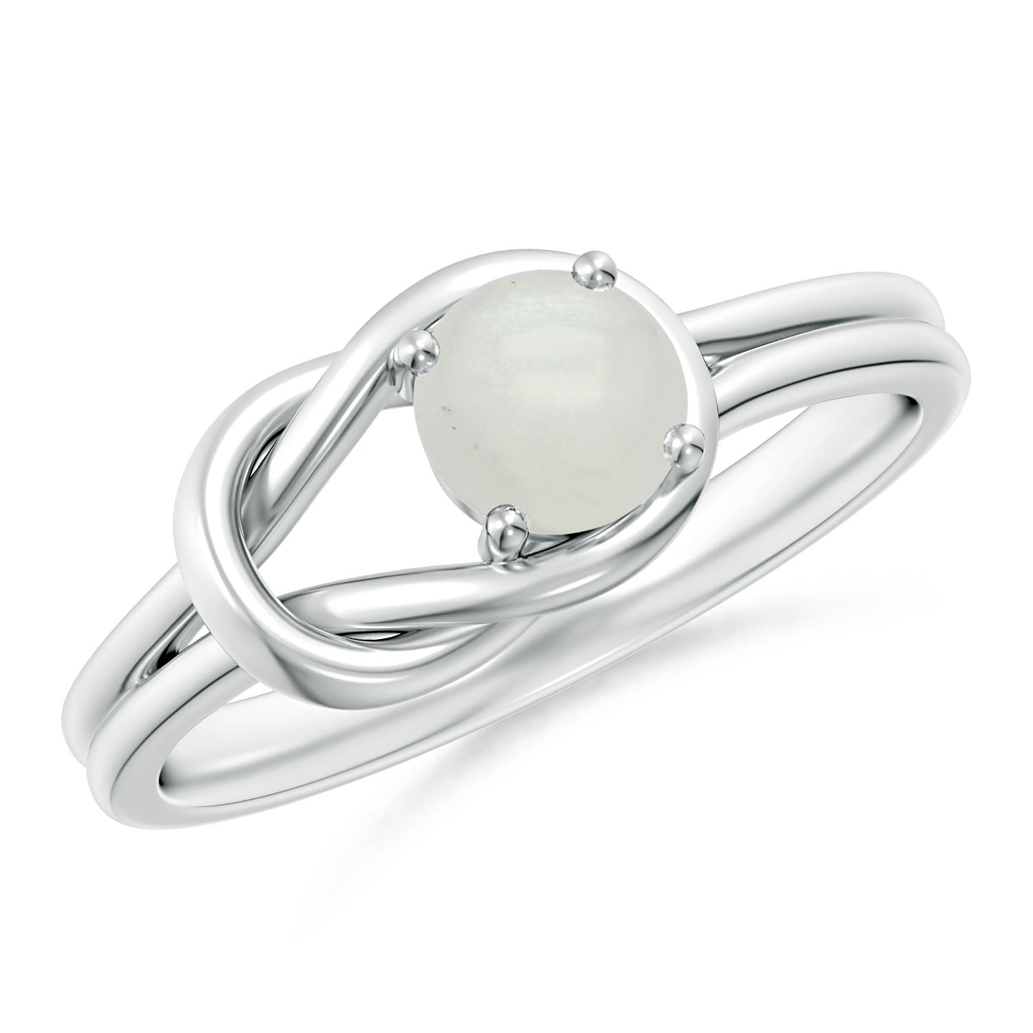 A - Moonstone / 0.45 CT / 14 KT White Gold