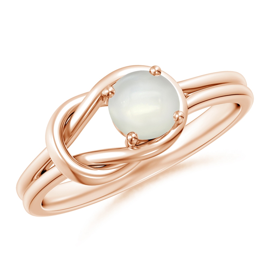 5mm AAAA Solitaire Moonstone Infinity Knot Ring in Rose Gold
