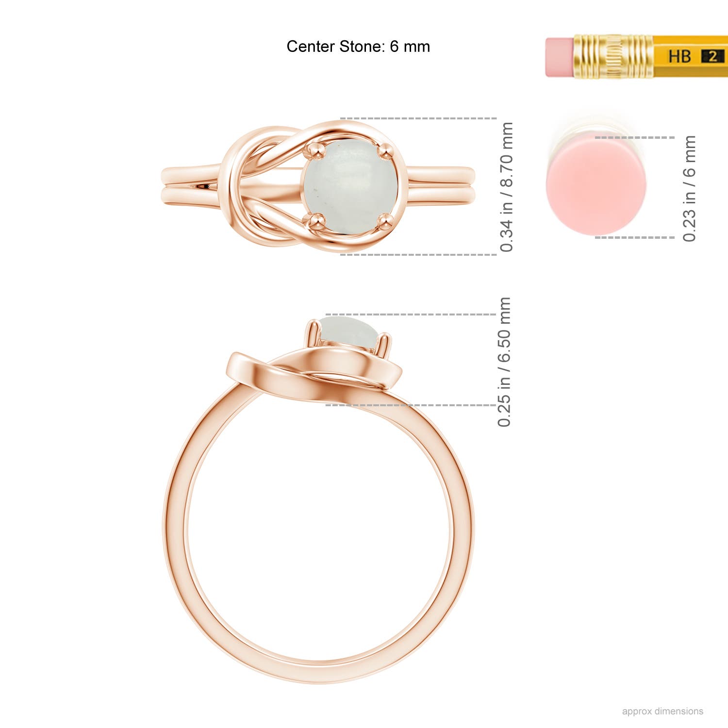 A - Moonstone / 0.8 CT / 14 KT Rose Gold