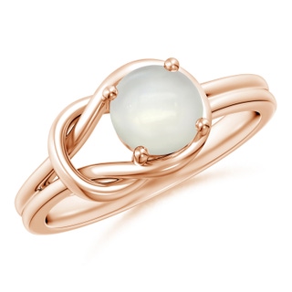 6mm AAAA Solitaire Moonstone Infinity Knot Ring in Rose Gold