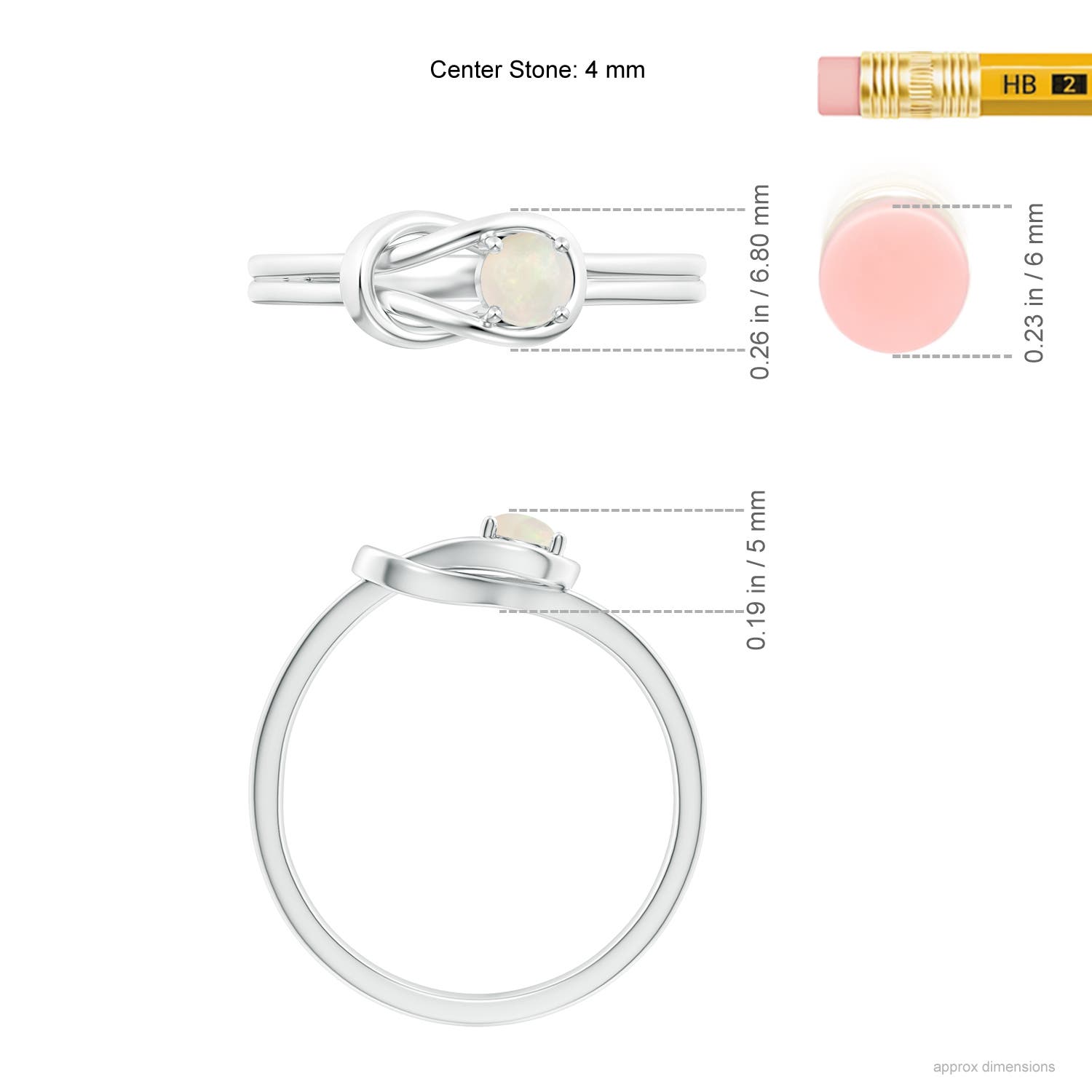 A - Opal / 0.16 CT / 14 KT White Gold