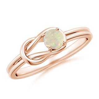 4mm AAA Solitaire Opal Infinity Knot Ring in 9K Rose Gold