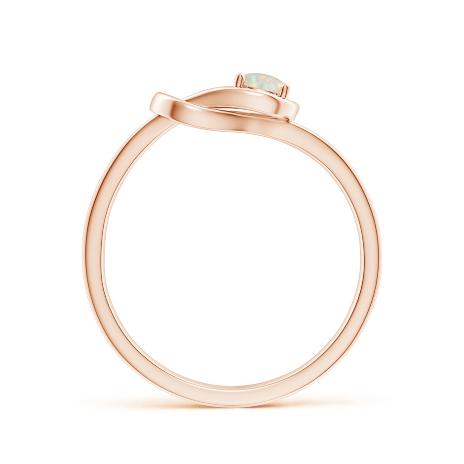 4mm AAA Solitaire Opal Infinity Knot Ring in 9K Rose Gold side 199