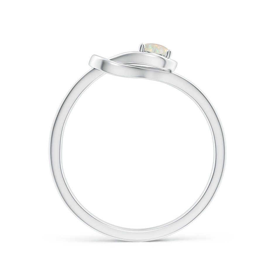 4mm AAA Solitaire Opal Infinity Knot Ring in White Gold side 199
