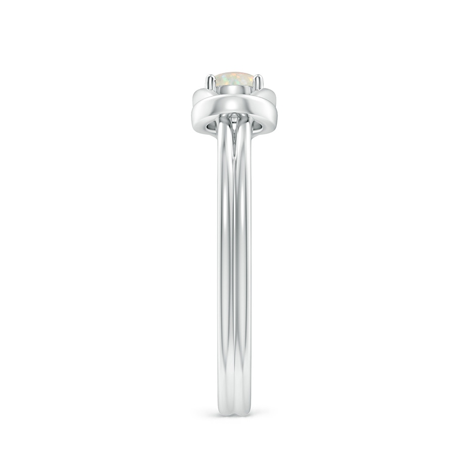 4mm AAA Solitaire Opal Infinity Knot Ring in White Gold side 299