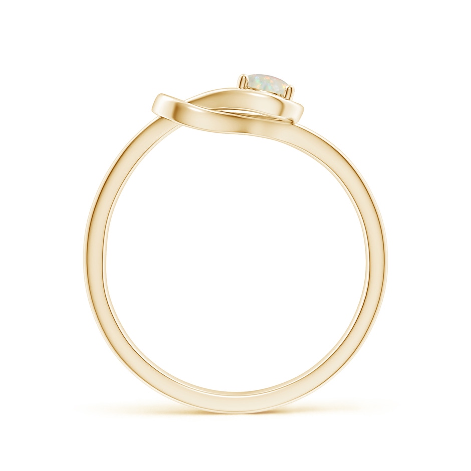 4mm AAA Solitaire Opal Infinity Knot Ring in Yellow Gold side 199