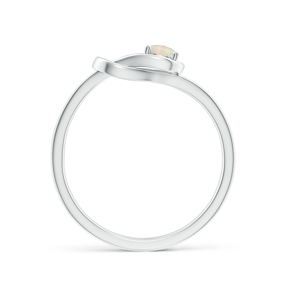 4mm AAAA Solitaire Opal Infinity Knot Ring in P950 Platinum side 199
