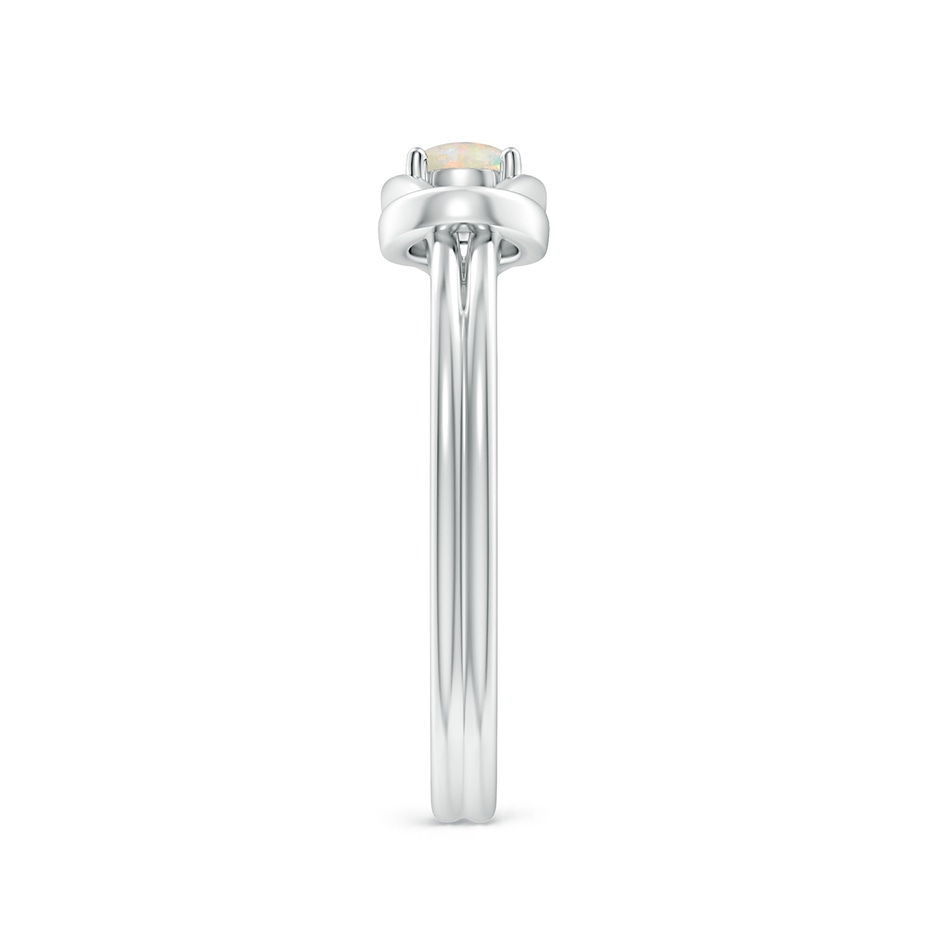 4mm AAAA Solitaire Opal Infinity Knot Ring in P950 Platinum side 299