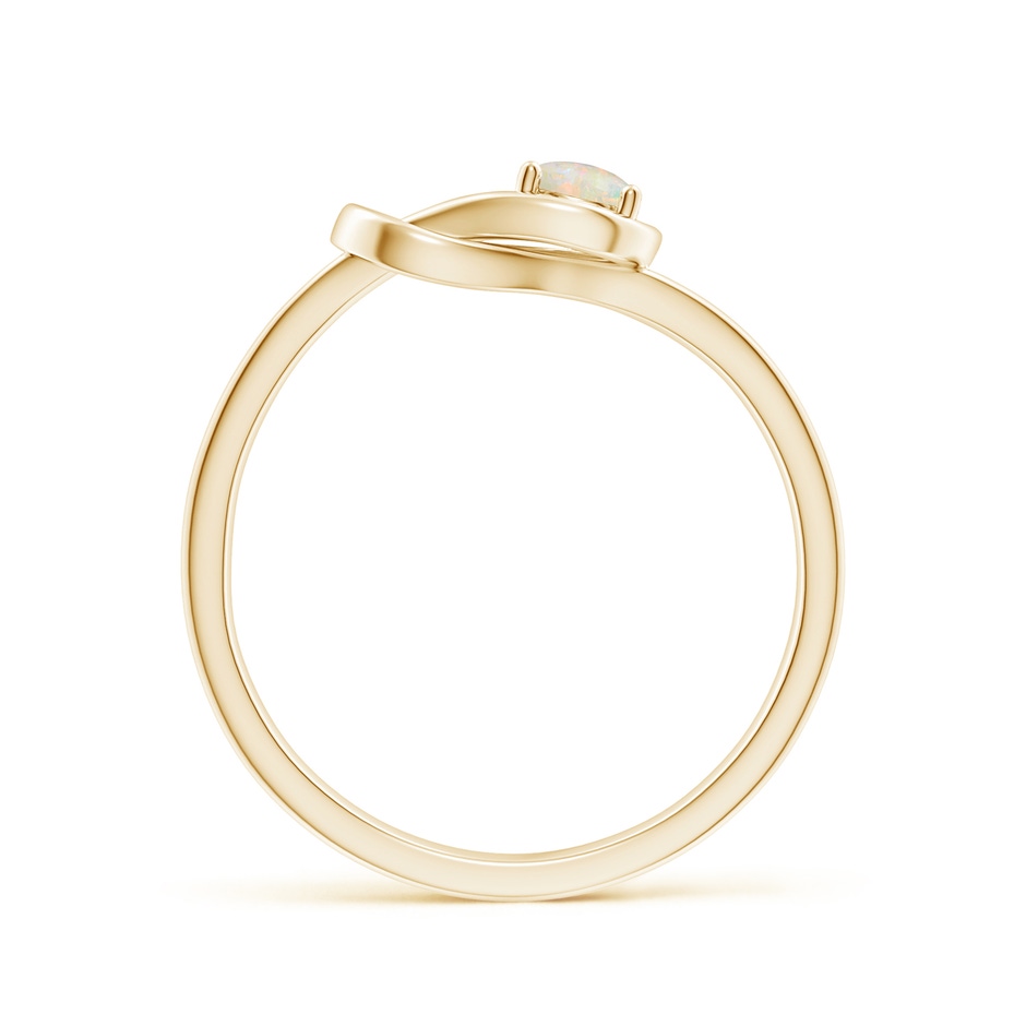 4mm AAAA Solitaire Opal Infinity Knot Ring in Yellow Gold side 199
