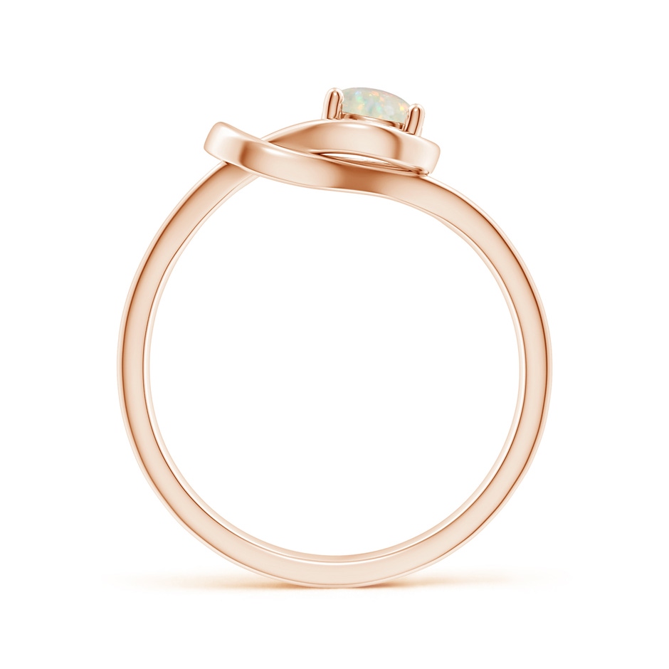 5mm AAA Solitaire Opal Infinity Knot Ring in Rose Gold side 199