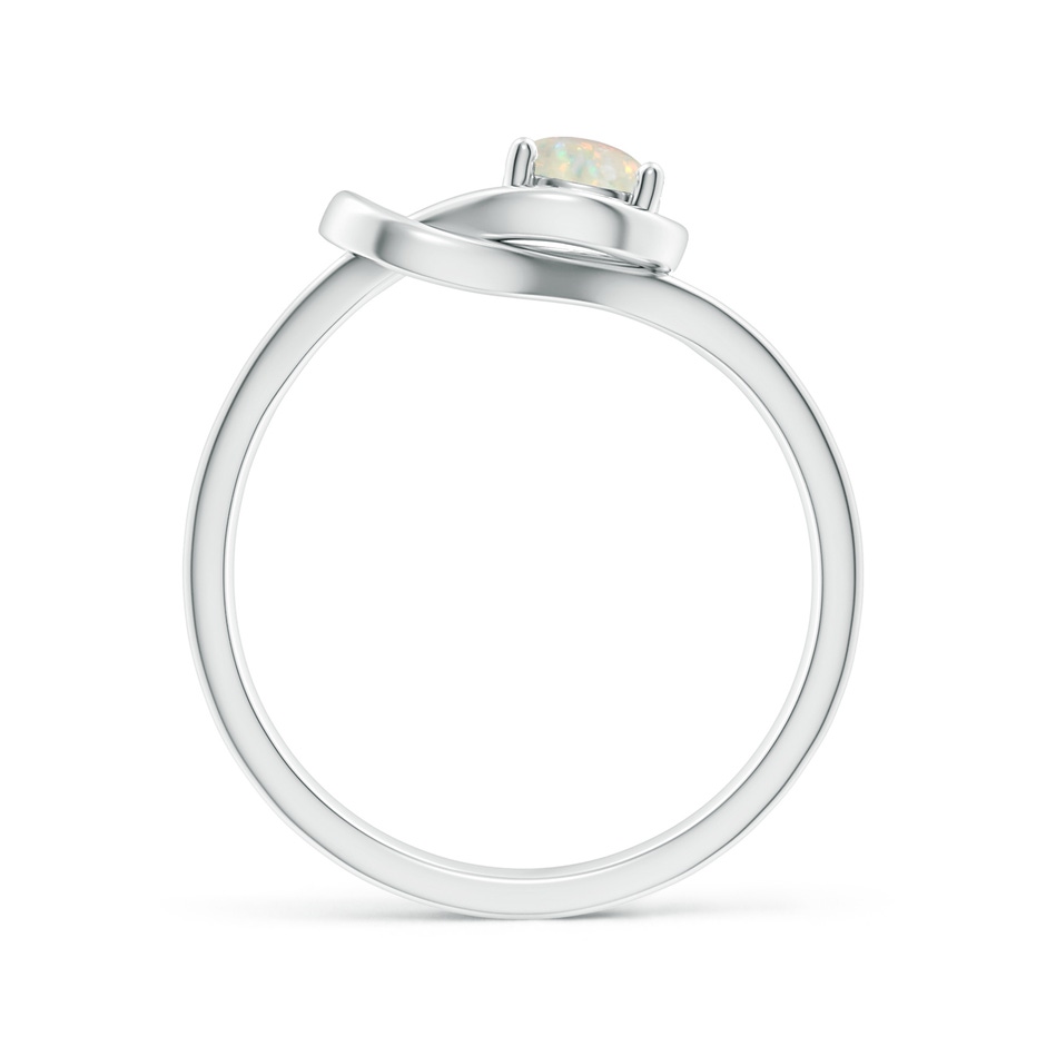 5mm AAA Solitaire Opal Infinity Knot Ring in White Gold side 199