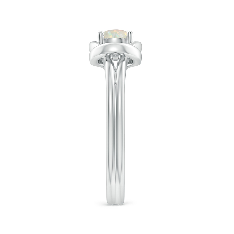 5mm AAA Solitaire Opal Infinity Knot Ring in White Gold side 299