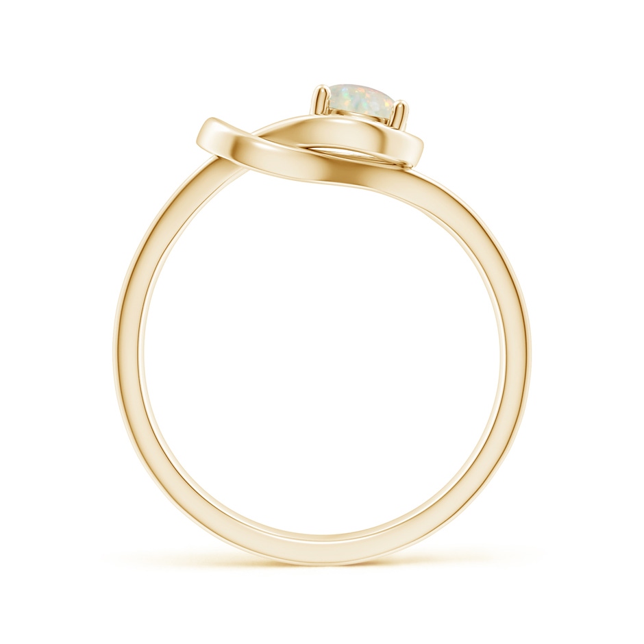 5mm AAA Solitaire Opal Infinity Knot Ring in Yellow Gold side 199