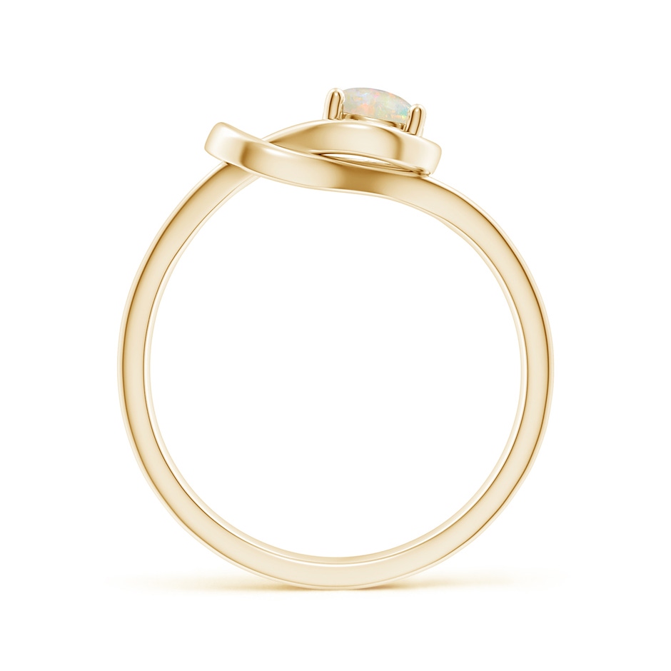 5mm AAAA Solitaire Opal Infinity Knot Ring in 9K Yellow Gold side 199