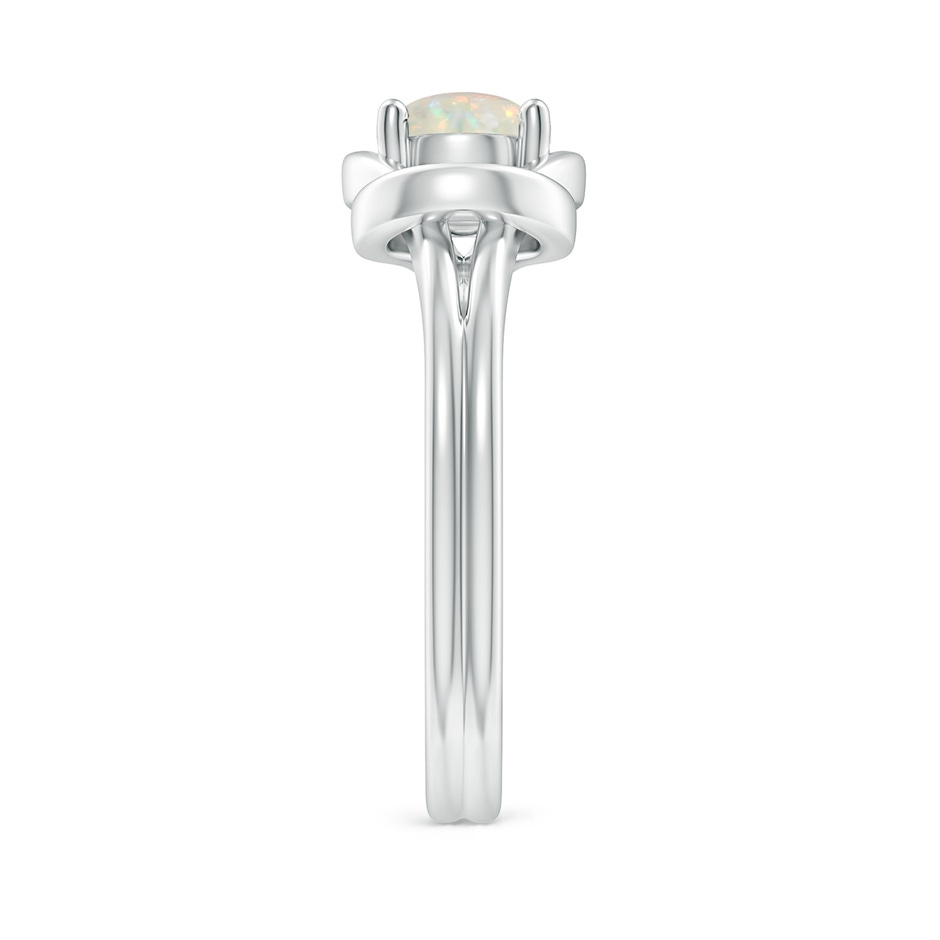 6mm AAA Solitaire Opal Infinity Knot Ring in White Gold side 299