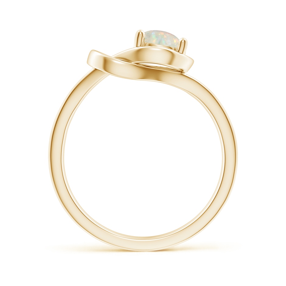 6mm AAA Solitaire Opal Infinity Knot Ring in Yellow Gold side 199