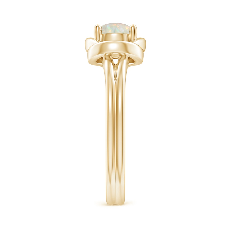 6mm AAA Solitaire Opal Infinity Knot Ring in Yellow Gold side 299