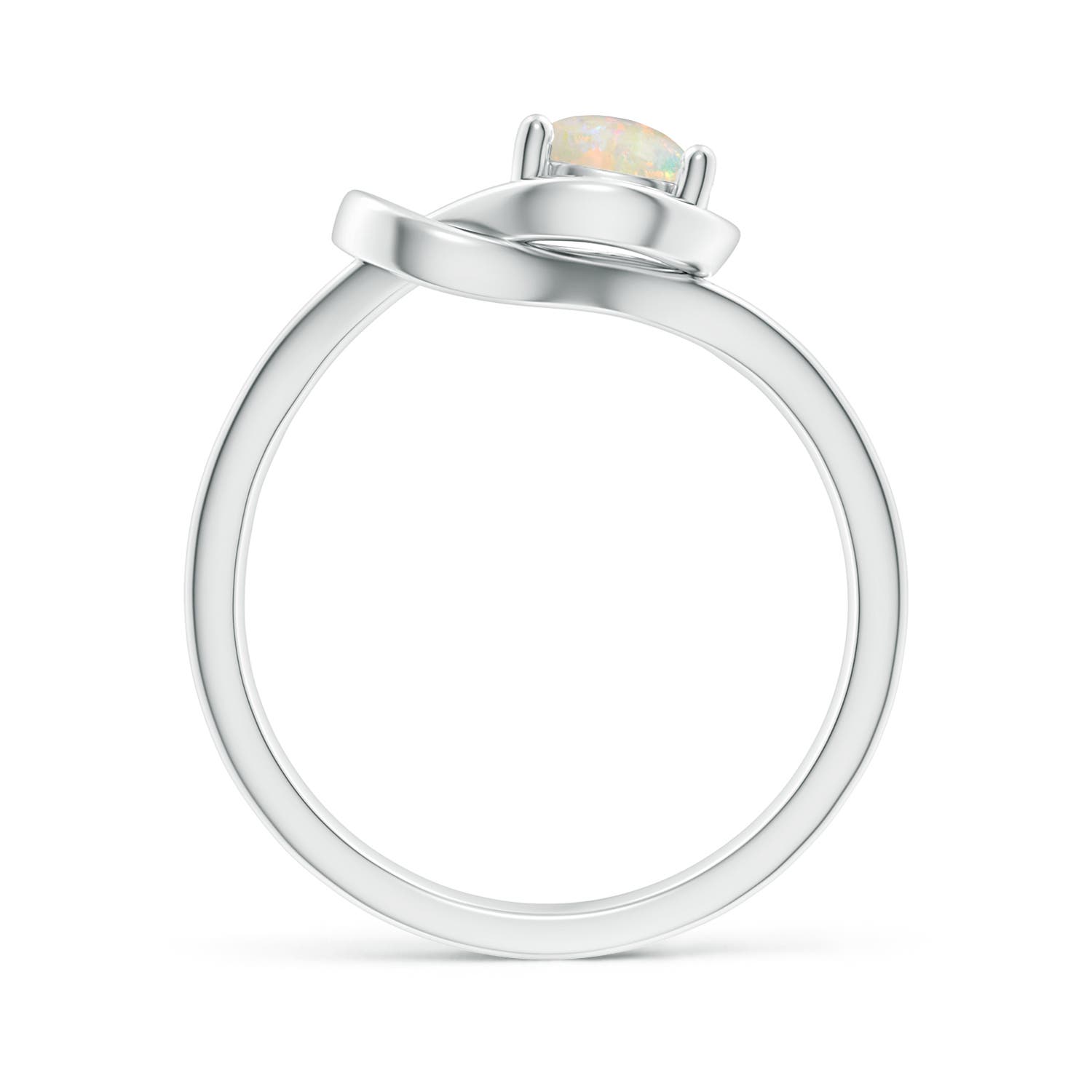 6mm AAAA Solitaire Opal Infinity Knot Ring in P950 Platinum