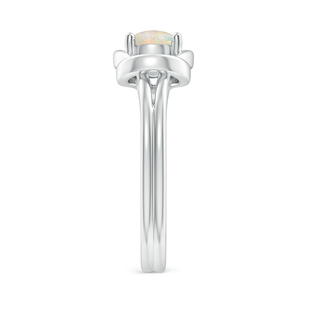 6mm AAAA Solitaire Opal Infinity Knot Ring in P950 Platinum Side 299