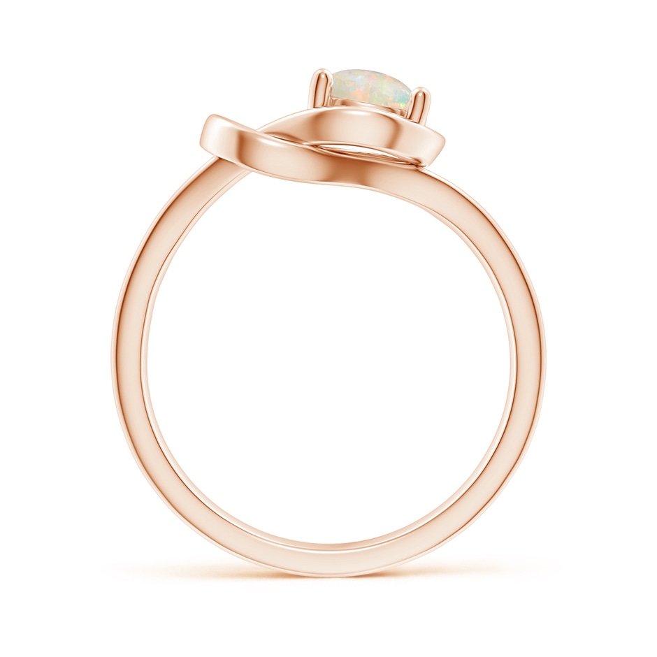 6mm AAAA Solitaire Opal Infinity Knot Ring in Rose Gold side 199