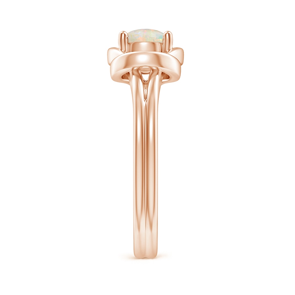 6mm AAAA Solitaire Opal Infinity Knot Ring in Rose Gold side 299
