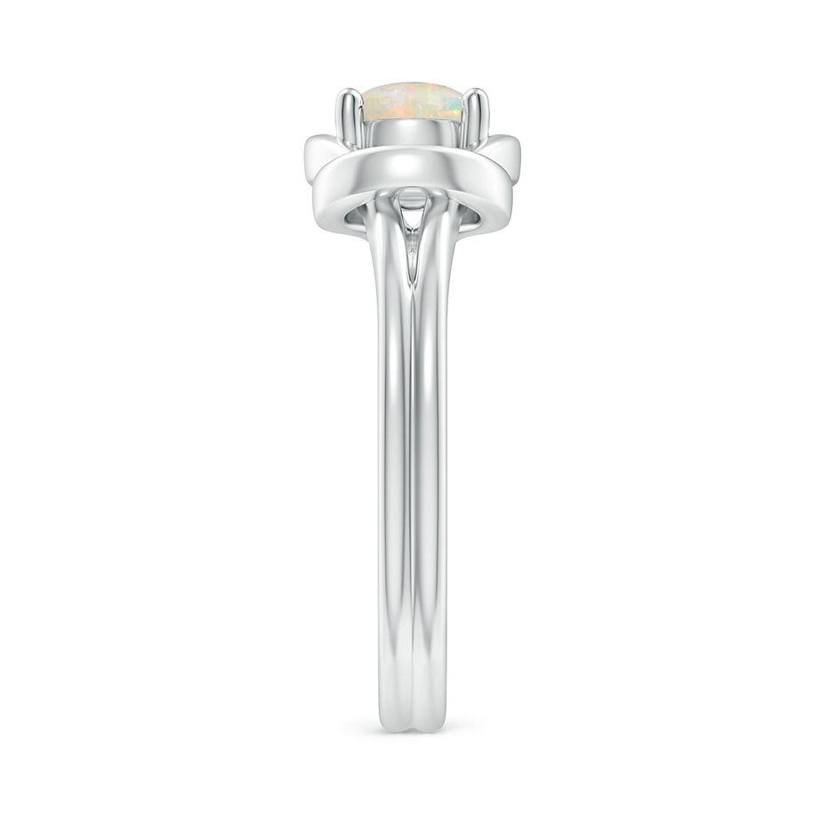6mm AAAA Solitaire Opal Infinity Knot Ring in White Gold side 299