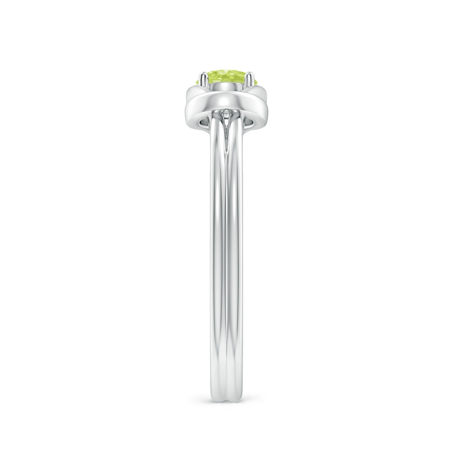 4mm A Solitaire Peridot Infinity Knot Ring in P950 Platinum side 299