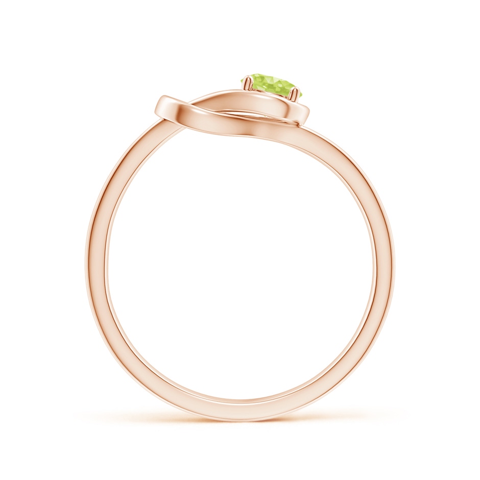4mm A Solitaire Peridot Infinity Knot Ring in Rose Gold side 199