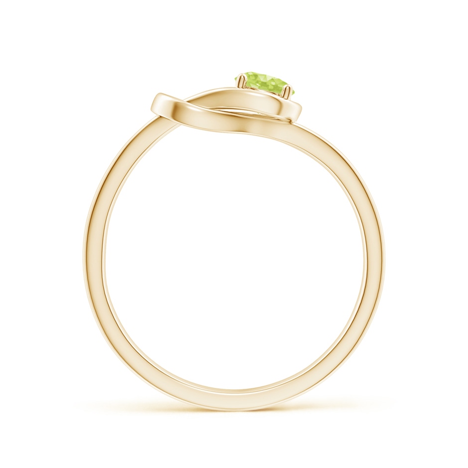 4mm A Solitaire Peridot Infinity Knot Ring in Yellow Gold side 199
